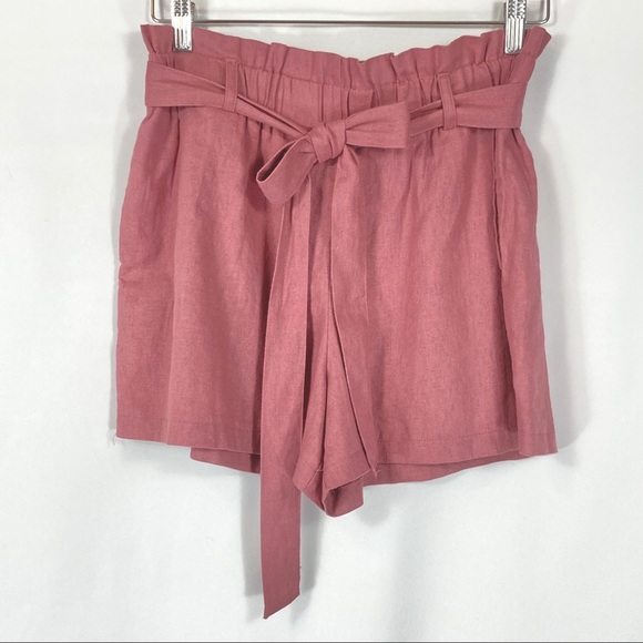 Have Pants - HAVE Linen Blend High Waisted Paper Bag Shorts Large